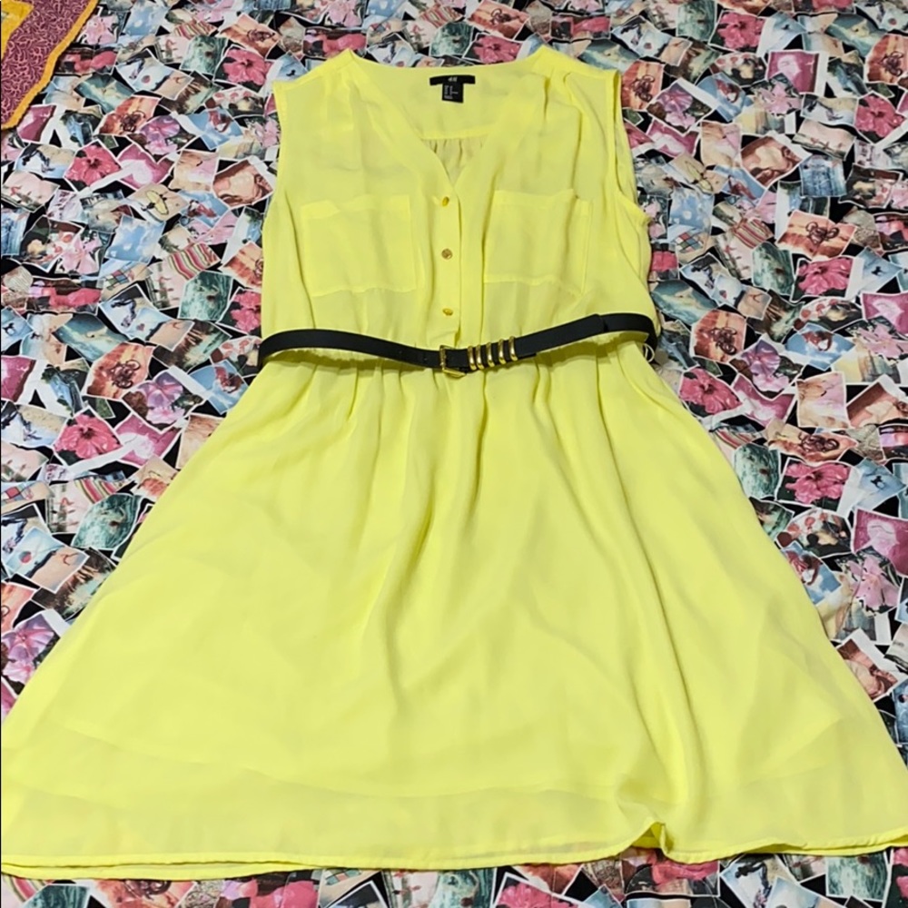 H & M Sleeveless Yellow summer dress